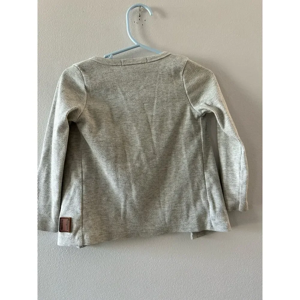 Beau Hudson Sweater Baby 9-12 Months Gray Cardigan Ribbed Unisex Minimalist